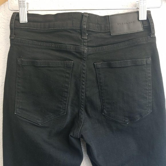 Everlane Mid-Rise Slim Skinny Ankle Black Jeans Size 26 Stretch Sustainable - Picture 4 of 7